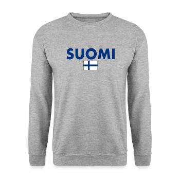 Suomi - Unisex Pullover - Weißgrau meliert - Vorne - Alina (178cm) & Michal (187cm)