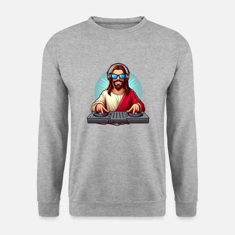 DJ Jesus - Unisex Pullover - Weißgrau meliert
