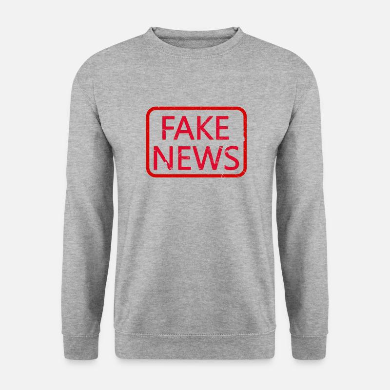 FAKE NEWS - Unisex Pullover - Weißgrau meliert