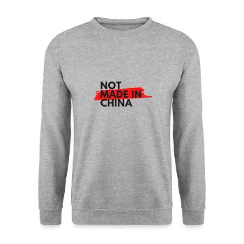 Nicht in China hergestellt - Unisex Pullover - Weißgrau meliert - Vorne - Alina (178cm) & Michal (187cm)