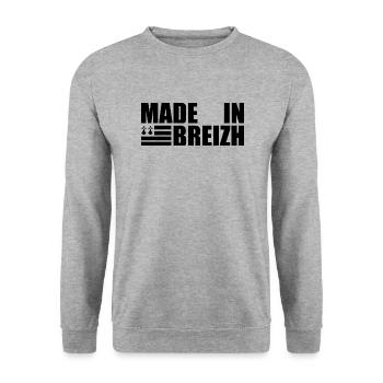 MADE IN BREIZH flag - Unisex Sweatshirt - salt & pepper - Front - Alina (178cm) & Michal (187cm)