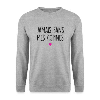 jamais sans mes copines - Sweat-shirt Unisexe - gris chiné - Devant - Alina (178cm) & Michal (187cm)
