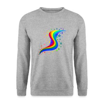 Rainbow with stars - Unisex Sweatshirt - salt & pepper - Front - Alina (178cm) & Michal (187cm)