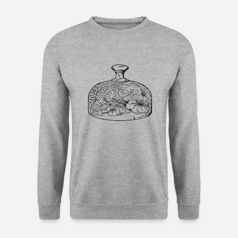 glas-glocken-leer-blumen - Unisex Pullover - Weißgrau meliert