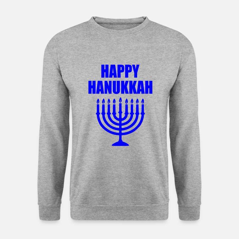 HAPPY HANUKKAH - Unisex Pullover - Weißgrau meliert