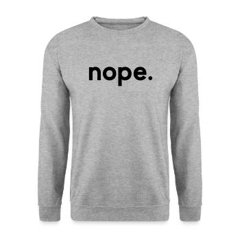 Nope. - Sweat-shirt Unisexe - gris chiné - Devant - Alina (178cm) & Michal (187cm)