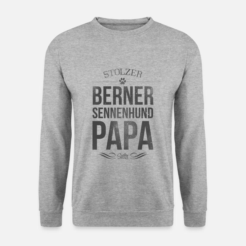 Stolzer Berner Sennenhund Papa - Unisex Pullover - Weißgrau meliert