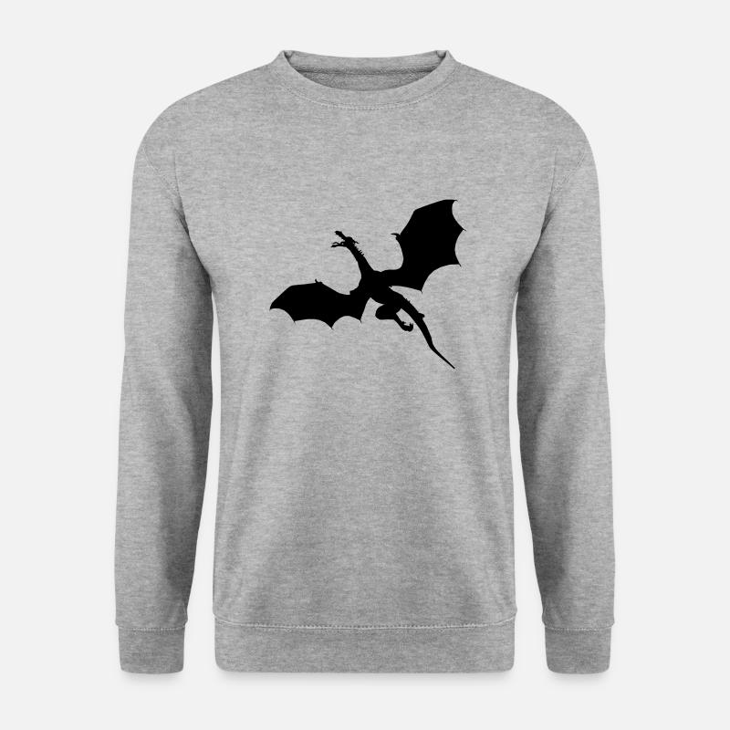 Fliegender Drache - Unisex Pullover - Weißgrau meliert