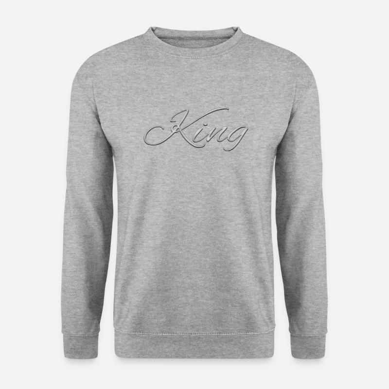 King & Queen - Unisex Pullover - Weißgrau meliert