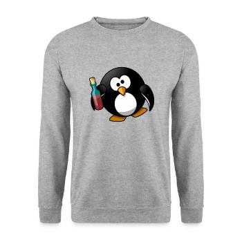 Drunk Tux - Unisex Pullover - Weißgrau meliert - Vorne - Alina (178cm) & Michal (187cm)