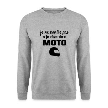 JE NE RONFLE PAS - Sweat-shirt Unisexe - gris chiné - Devant - Alina (178cm) & Michal (187cm)