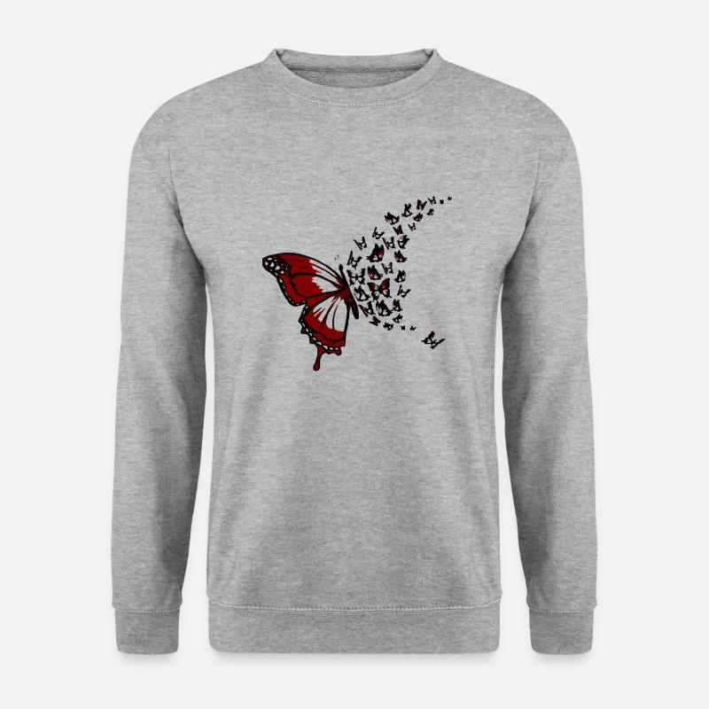 Schmetterlingsschwarm - Unisex Pullover - Weißgrau meliert
