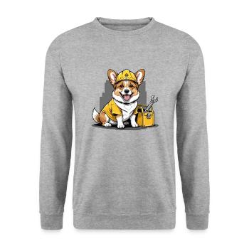 Dog Construction Worker Dog Dog Love Gift - Unisex Sweatshirt - salt & pepper - Front - Alina (178cm) & Michal (187cm)
