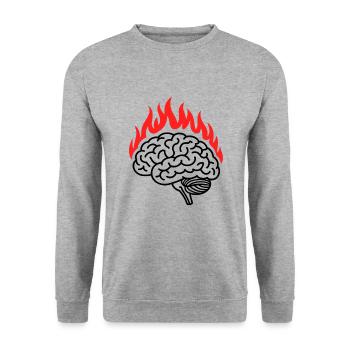 Overthinking - Funny Introvert Quote - Unisex Sweatshirt - salt & pepper - Front - Alina (178cm) & Michal (187cm)