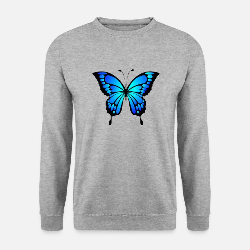 Schmetterling - Unisex Pullover - Weißgrau meliert