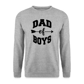 Dad of boys Father Son Sons Gift Idea Father's Day - Unisex Sweatshirt - salt & pepper - Front - Alina (178cm) & Michal (187cm)