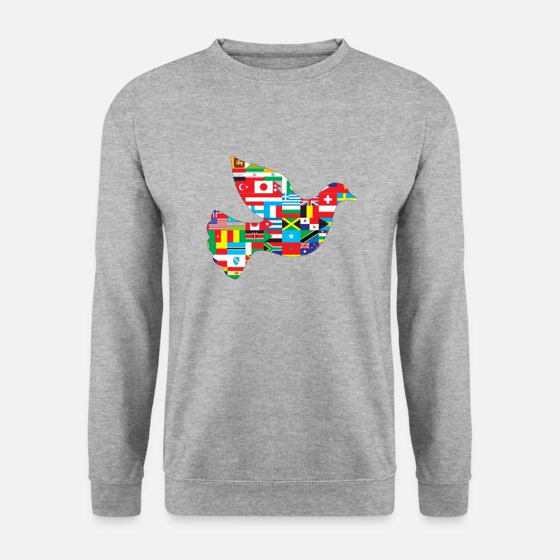 weltfrieden - Unisex Pullover - Weißgrau meliert