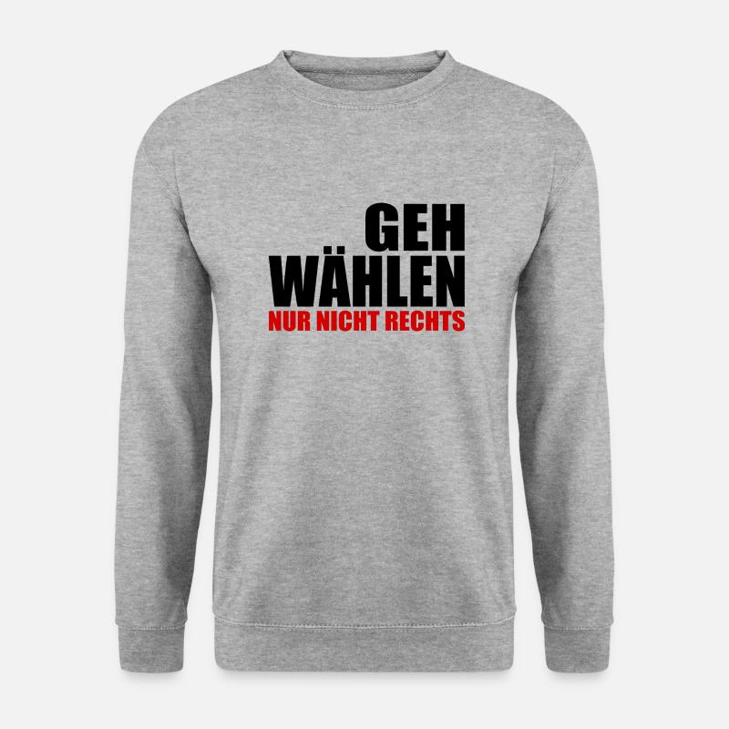 GEH WÄHLEN - Unisex Pullover - Weißgrau meliert