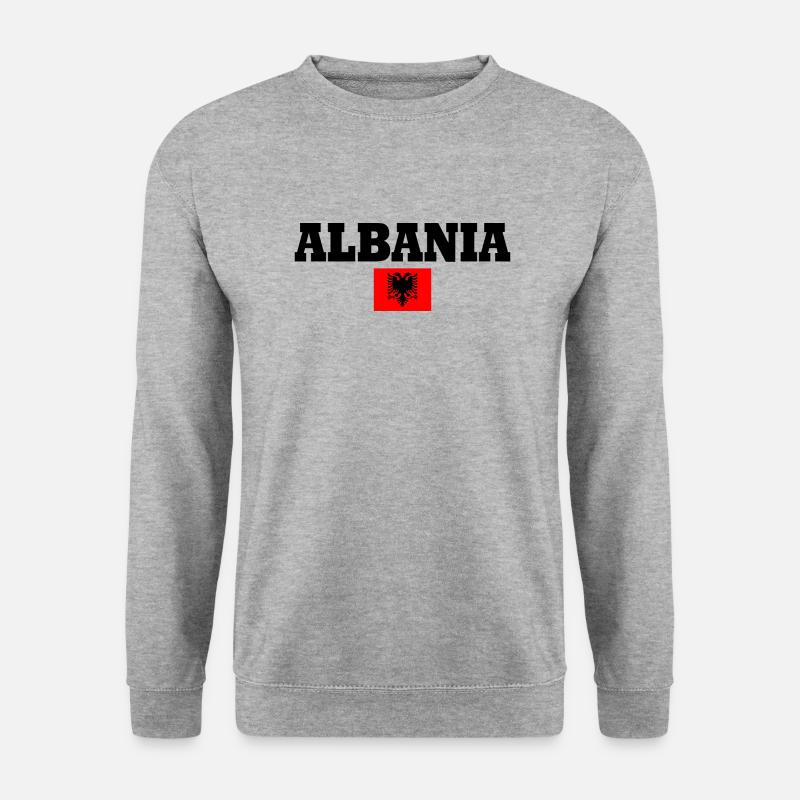 Albanien - Unisex Pullover - Weißgrau meliert