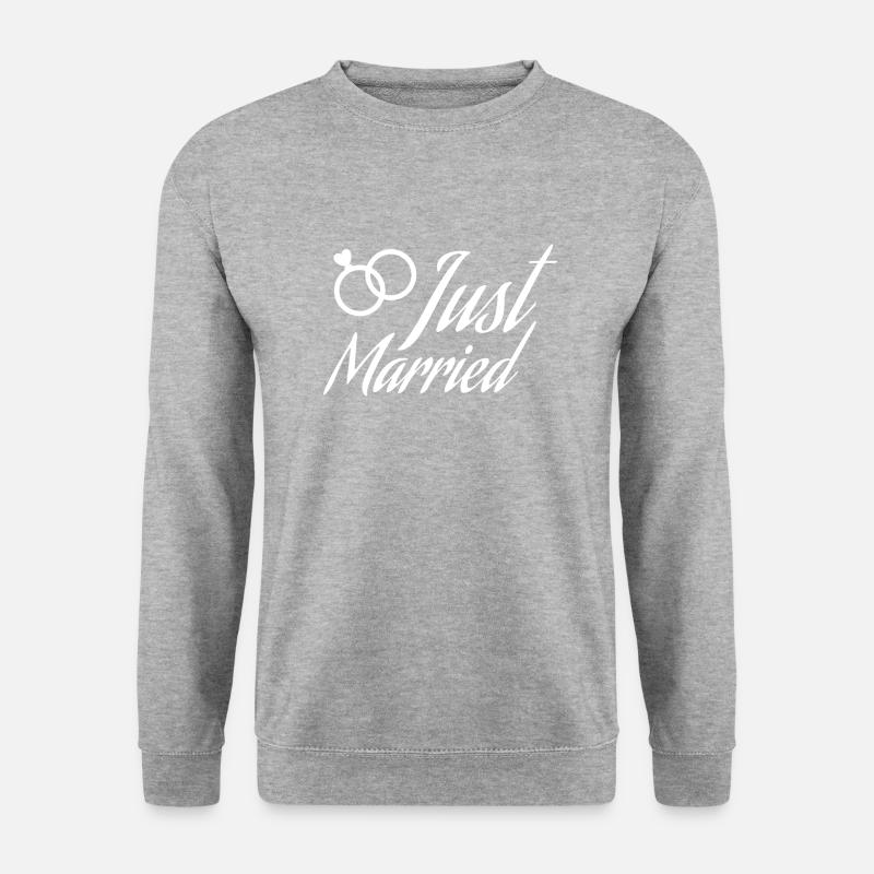 Just Married rings - Unisex Sweatshirt - salt & pepper