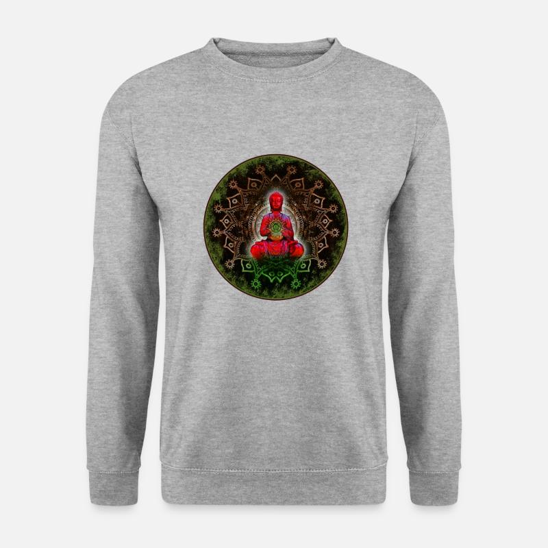 Buddha - Unisex Pullover - Weißgrau meliert