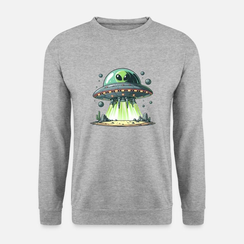 UFO Landet - Unisex Pullover - Weißgrau meliert
