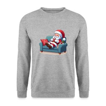 Cool Santa Claus with sunglasses - Unisex Sweatshirt - salt & pepper - Front - Alina (178cm) & Michal (187cm)