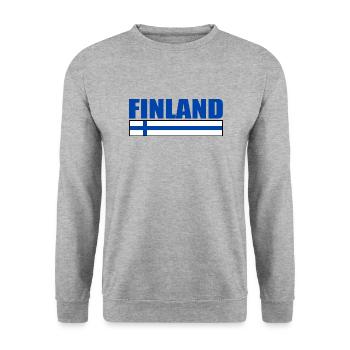 Finnland - Unisex Pullover - Weißgrau meliert - Vorne - Alina (178cm) & Michal (187cm)