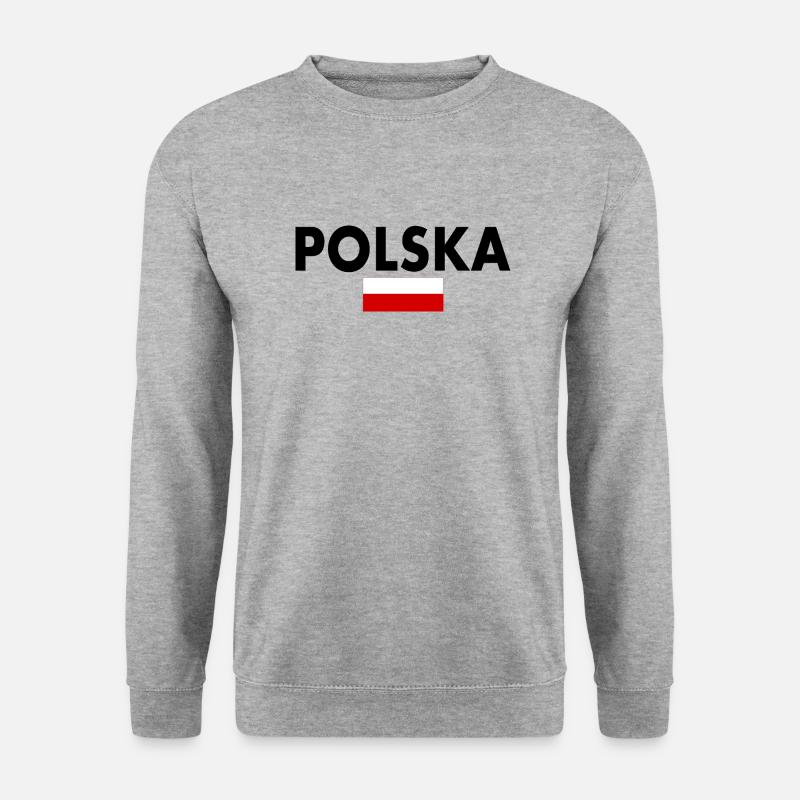 Polen - Unisex Pullover - Weißgrau meliert