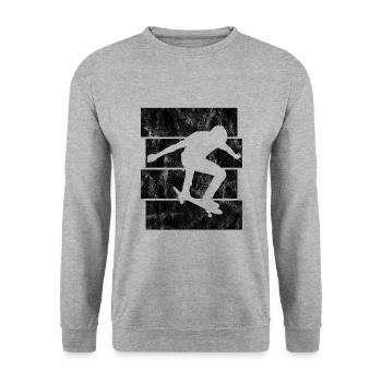 Skateboarder Skateboard Skater Skate Skateing - Unisex Sweatshirt - salt & pepper - Front - Alina (178cm) & Michal (187cm)