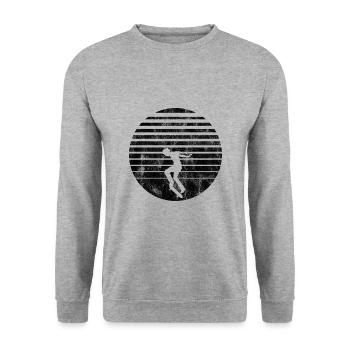 Skateboarder Skateboard Skater Skate Skateing - Unisex Sweatshirt - salt & pepper - Front - Alina (178cm) & Michal (187cm)