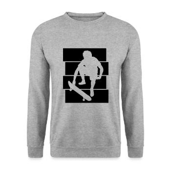 Skateboarder Skateboard Skater Skate Skateing - Unisex Sweatshirt - salt & pepper - Front - Alina (178cm) & Michal (187cm)