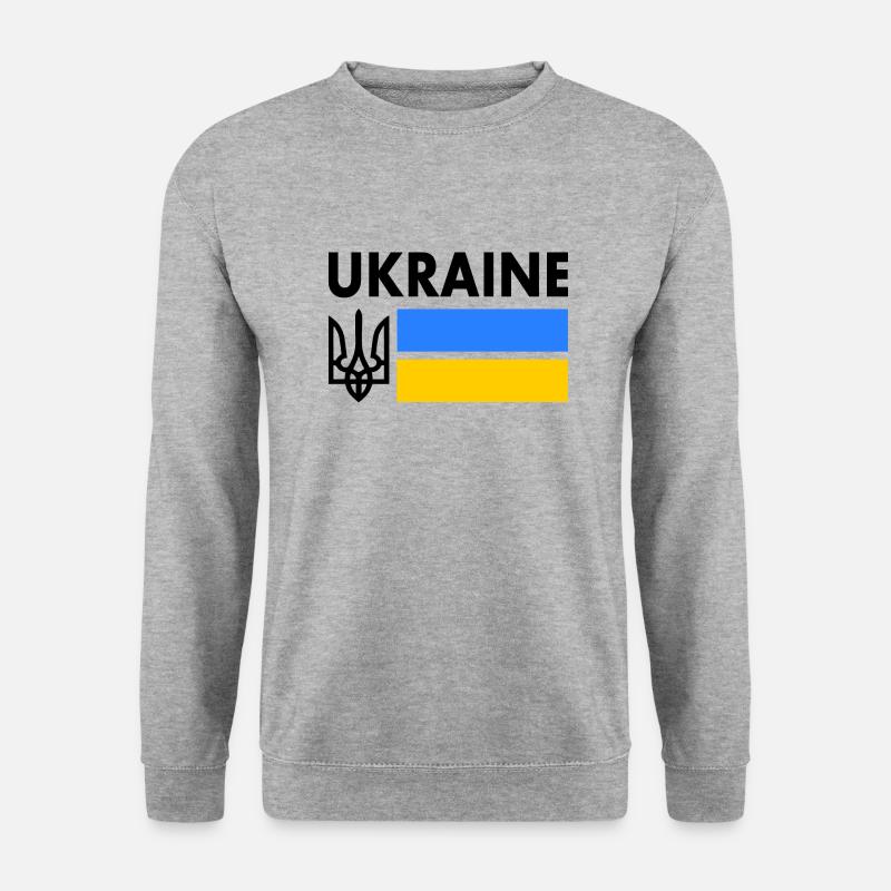 Ukraine - Unisex Pullover - Weißgrau meliert