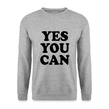 Yes you can - Unisex Sweatshirt - salt & pepper - Front - Alina (178cm) & Michal (187cm)