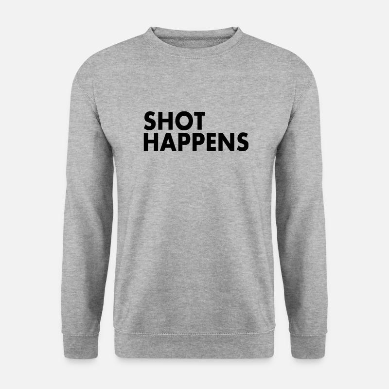 Shot happens - Unisex Pullover - Weißgrau meliert