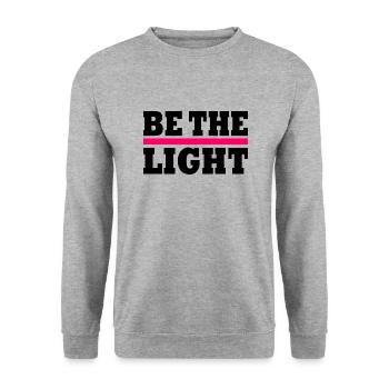 Be the light - Unisex Sweatshirt - salt & pepper - Front - Alina (178cm) & Michal (187cm)