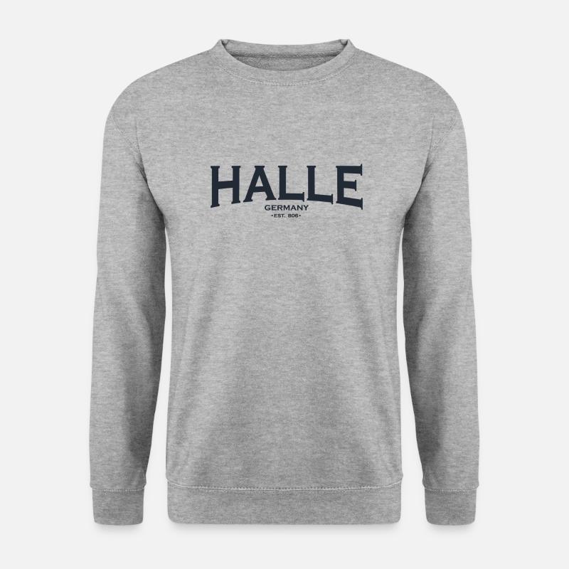 Halle - Unisex Pullover - Weißgrau meliert