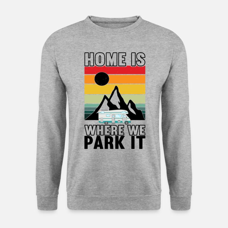 Camping Wohnmobil Camper Geschenk - Unisex Pullover - Weißgrau meliert
