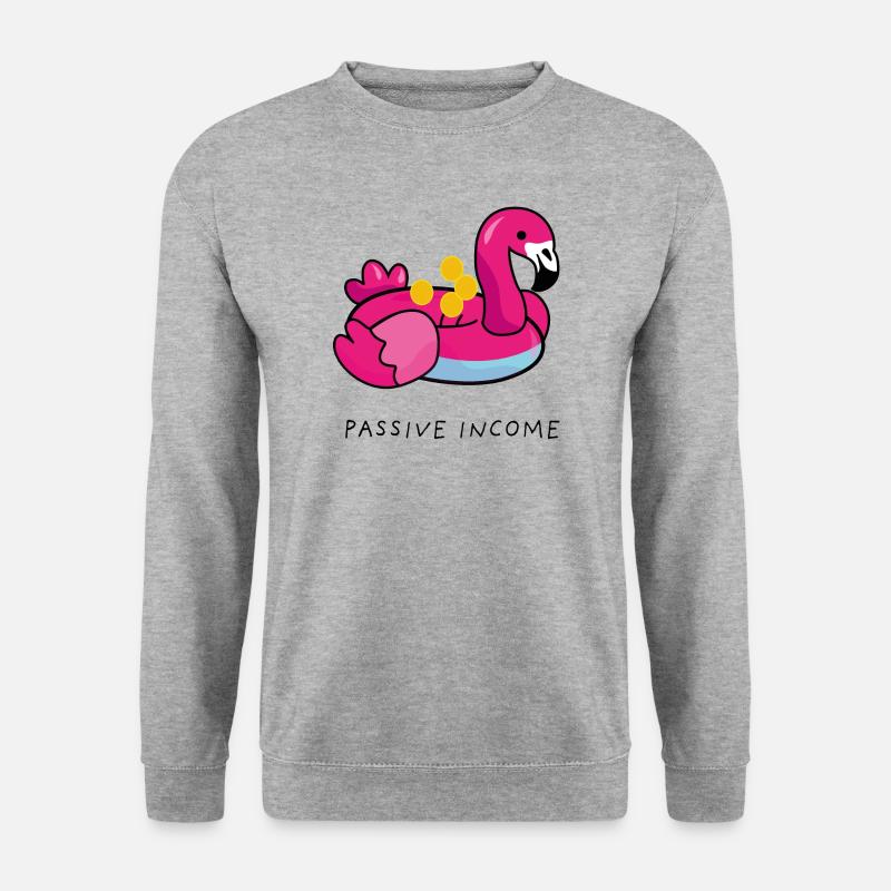 Flamingo Passives Einkommen - Unisex Pullover - Weißgrau meliert