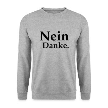 Nein Danke - Unisex Pullover - Weißgrau meliert - Vorne - Alina (178cm) & Michal (187cm)
