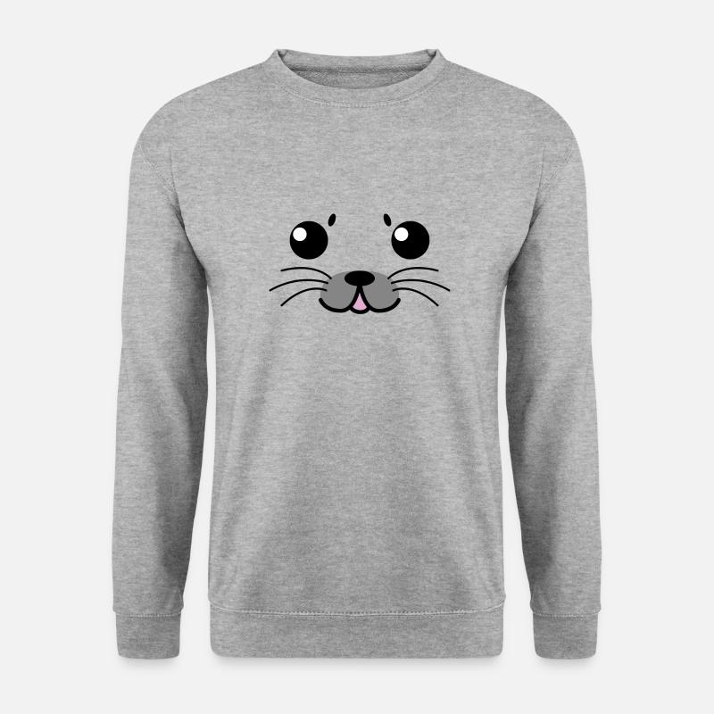 Robbenbaby (Welpen) - Unisex Pullover - Weißgrau meliert