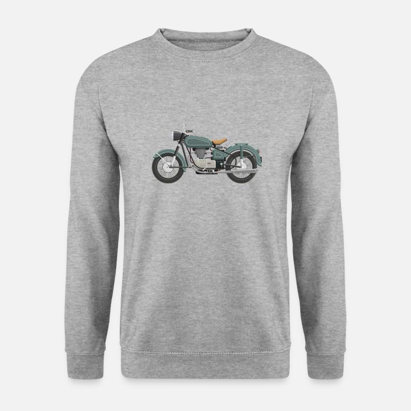 Motorrad - Unisex Pullover - Weißgrau meliert