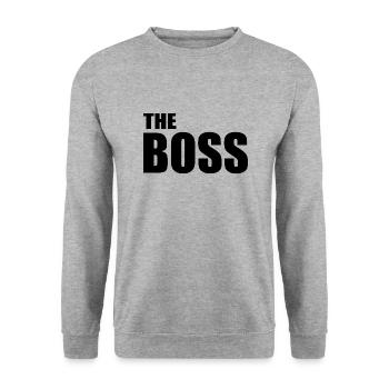The boss - Sweat-shirt Unisexe - gris chiné - Devant - Alina (178cm) & Michal (187cm)