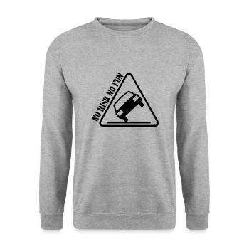 Pas de risque pas de plaisir drôle cadeau tuning voiture - Sweat-shirt Unisexe - gris chiné - Devant - Alina (178cm) & Michal (187cm)