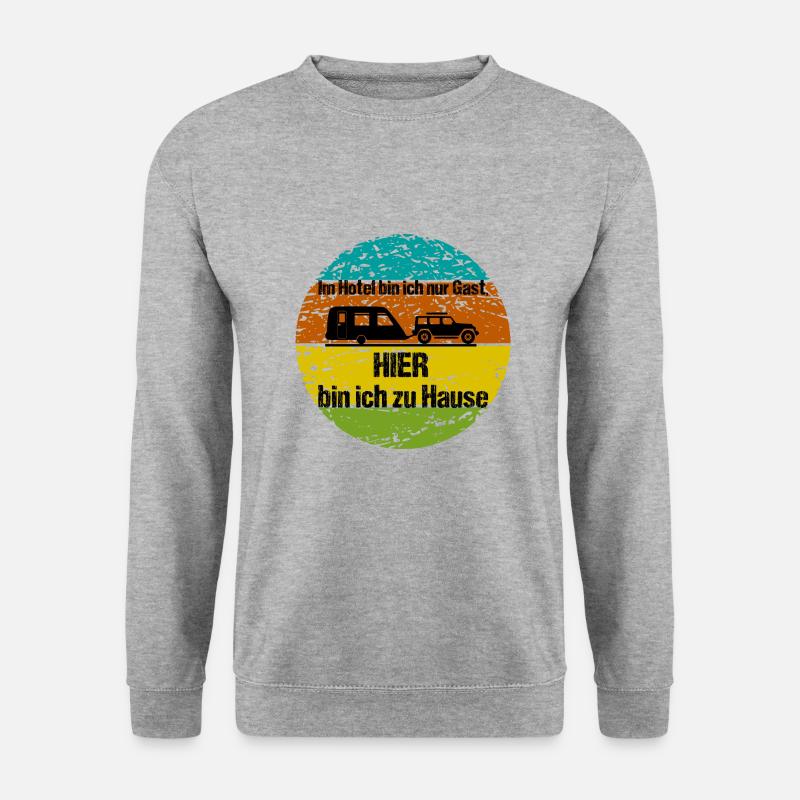 Camping - Unisex Pullover - Weißgrau meliert