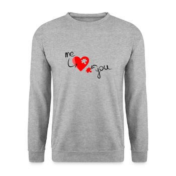 Moi vous aime - Sweat-shirt Unisexe - gris chiné - Devant - Alina (178cm) & Michal (187cm)