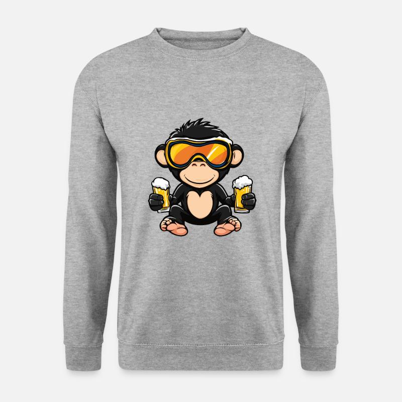 Monkey Après Ski Beer Comic - Unisex Sweatshirt - salt & pepper