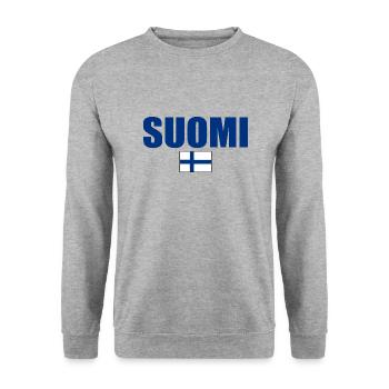 Suomi - Unisex Pullover - Weißgrau meliert - Vorne - Alina (178cm) & Michal (187cm)