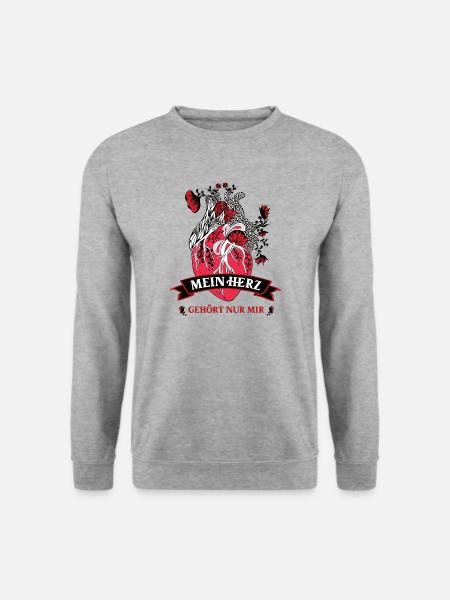 Mein Herz Gehört Mir Single Herzschmerz Trennung - Unisex Pullover - Weißgrau meliert