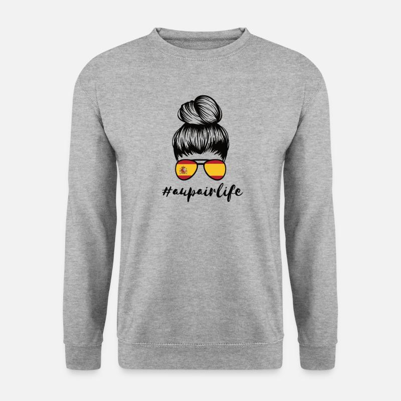 Au Pair Spanien Auslandsjahr Aupair #Aupairlife - Unisex Pullover - Weißgrau meliert